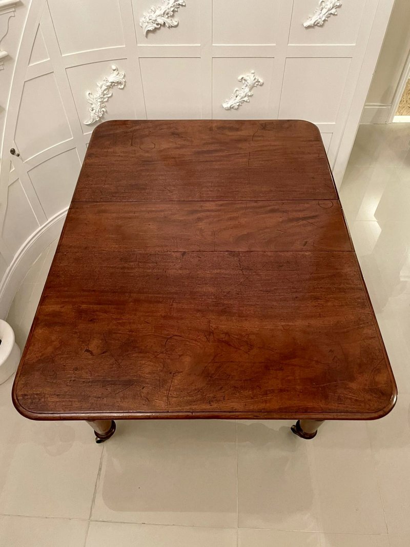 Antique Victorian Mahogany Extending Dining Table - Image 5